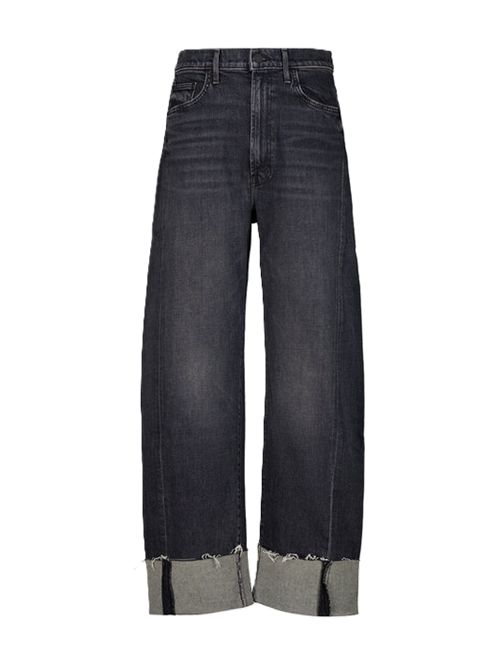 Black Wash Half Pipe Flood Wide Leg Cropped Jeans Mother | 11846-515SYS SAY YOURE SORRY